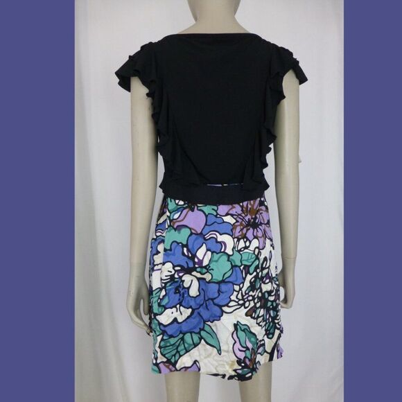 Laundry by Shelli Segal Ruffle and Belted Floral Dress (Stain at Skirt, No Rtns) - Picture 3 of 16